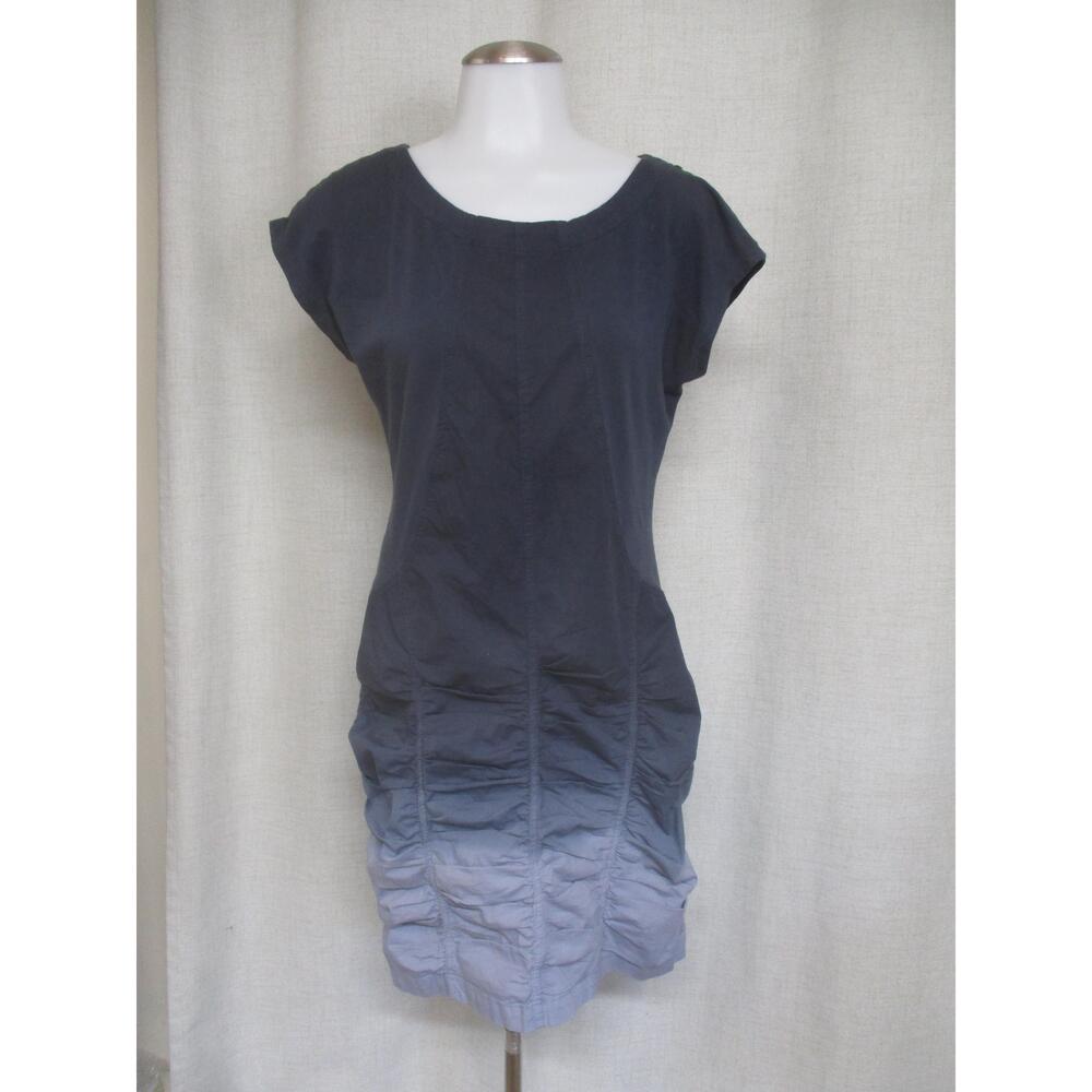 WEARABLES Ombre Short Sleeve Ruched Skirt Stretch pullover Dress sz S